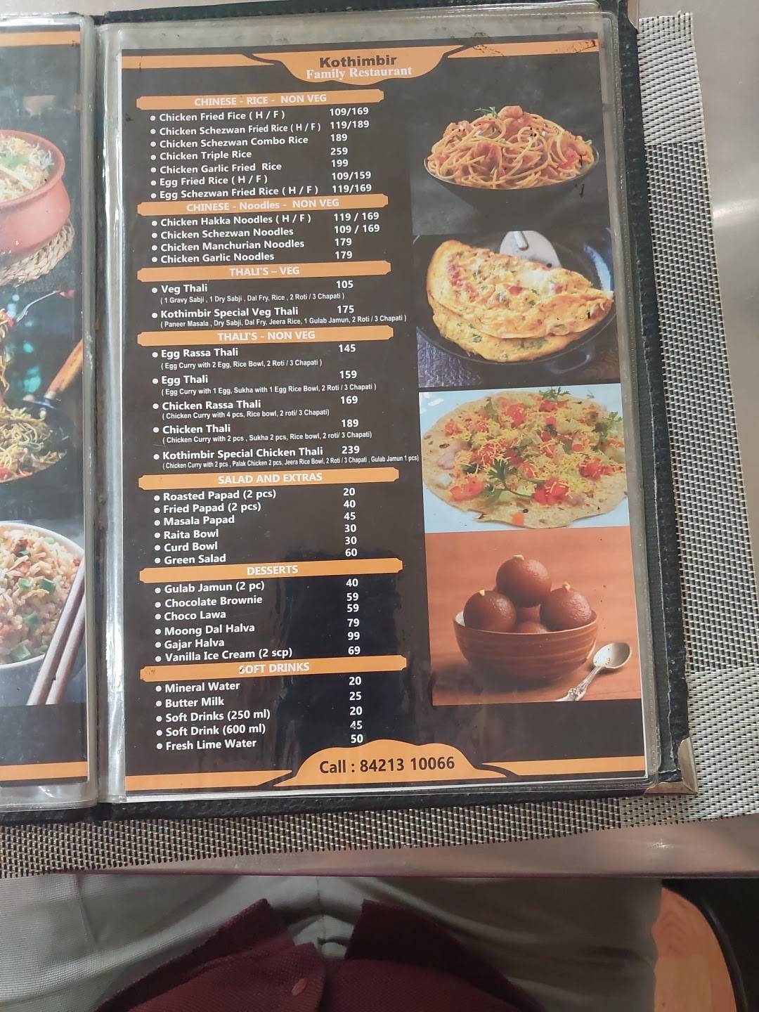 Kothimbir Family Restaurant menu