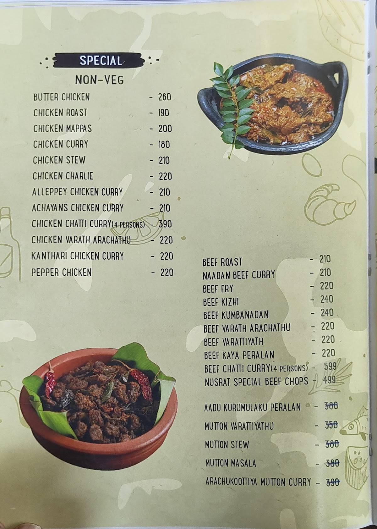 Nusrat Restaurant menu