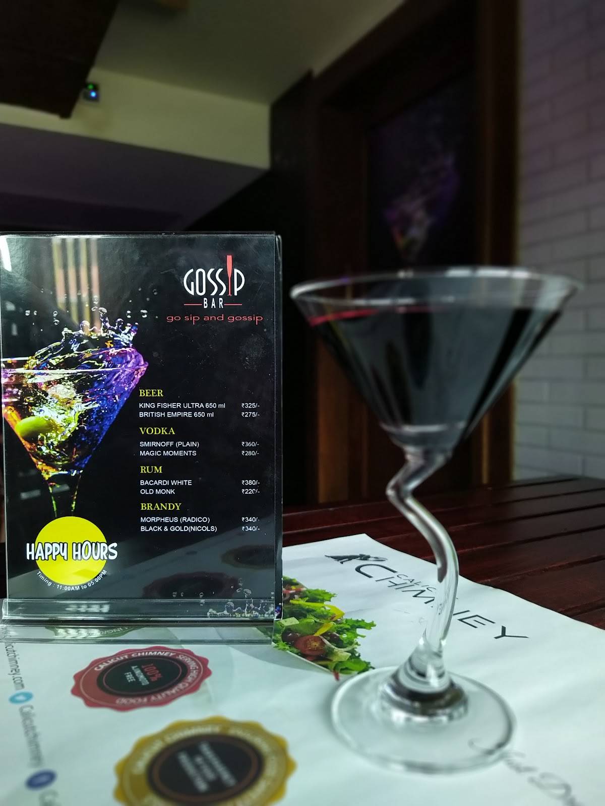Gossip Lounge menu