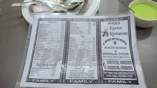 Kundan Restaurant menu