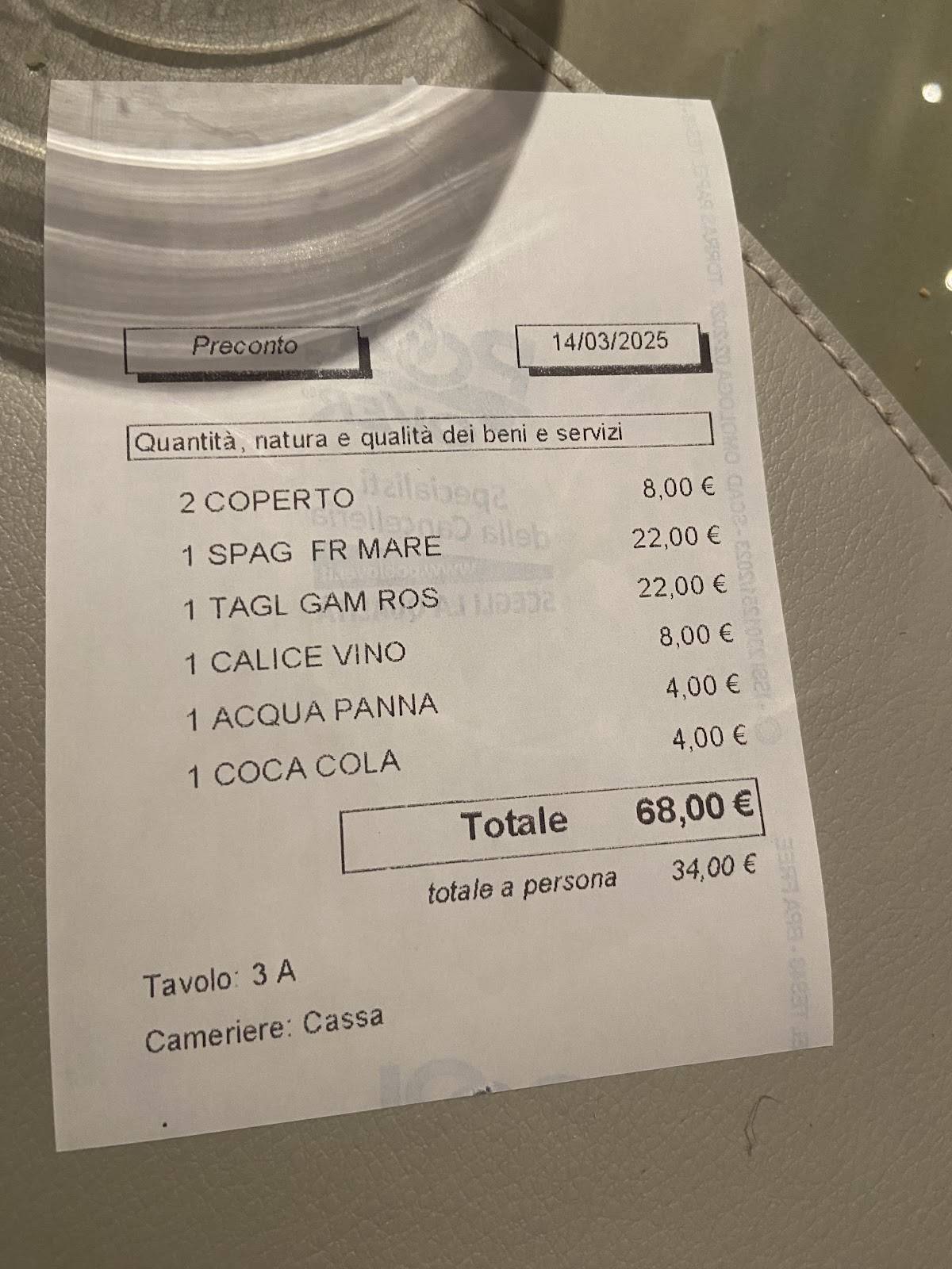 Menu di LA CALA Ristorante di Pesce - Ristorante Sardo 
