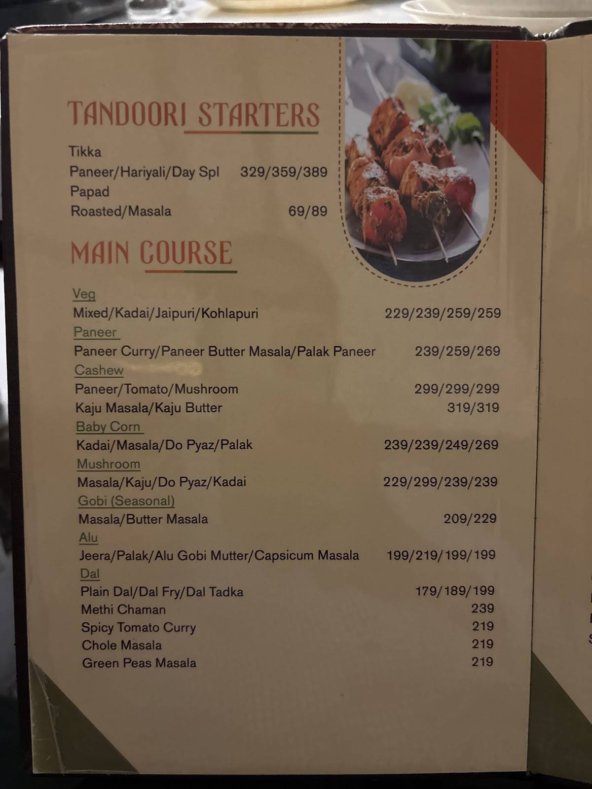 LA Panchavati pure veg restaurant menu