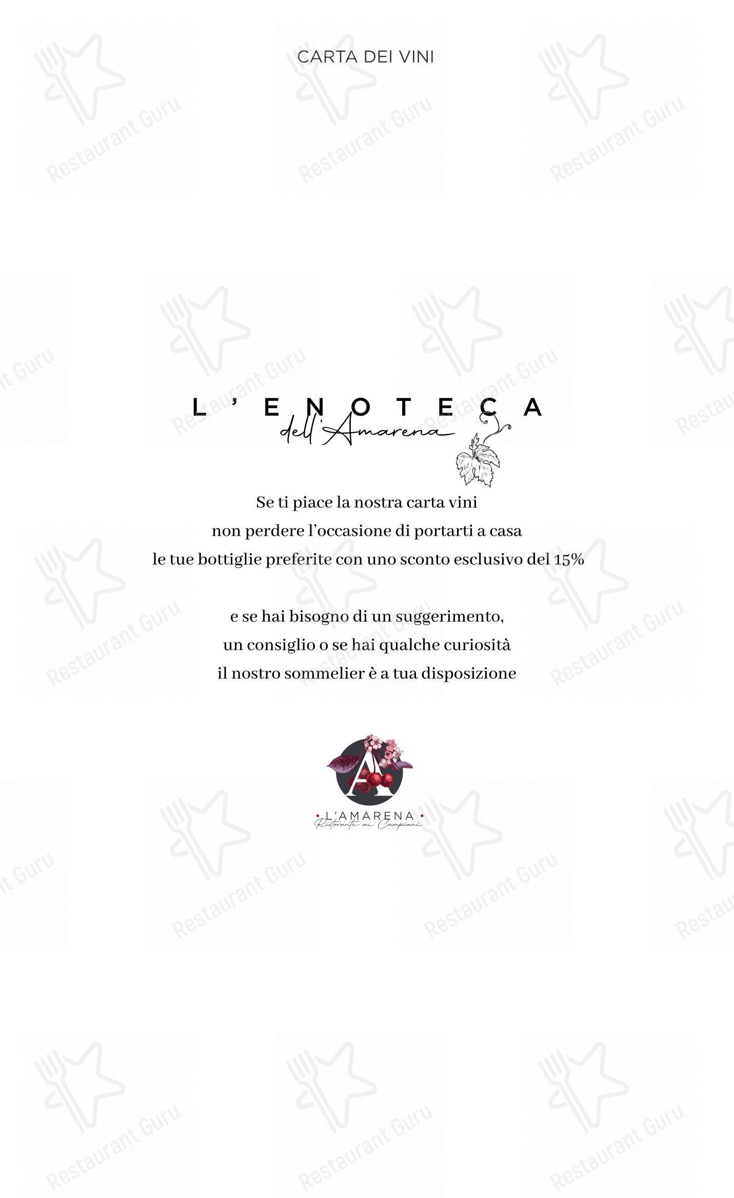 L'Amarena Ristorante ai Campiani in Cellatica - Menu