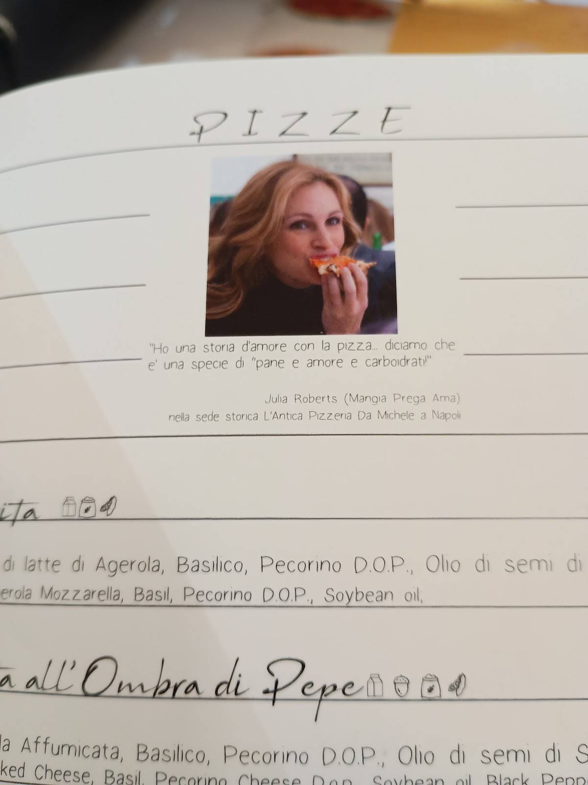 Menu di L’Antica Pizzeria Da Michele 