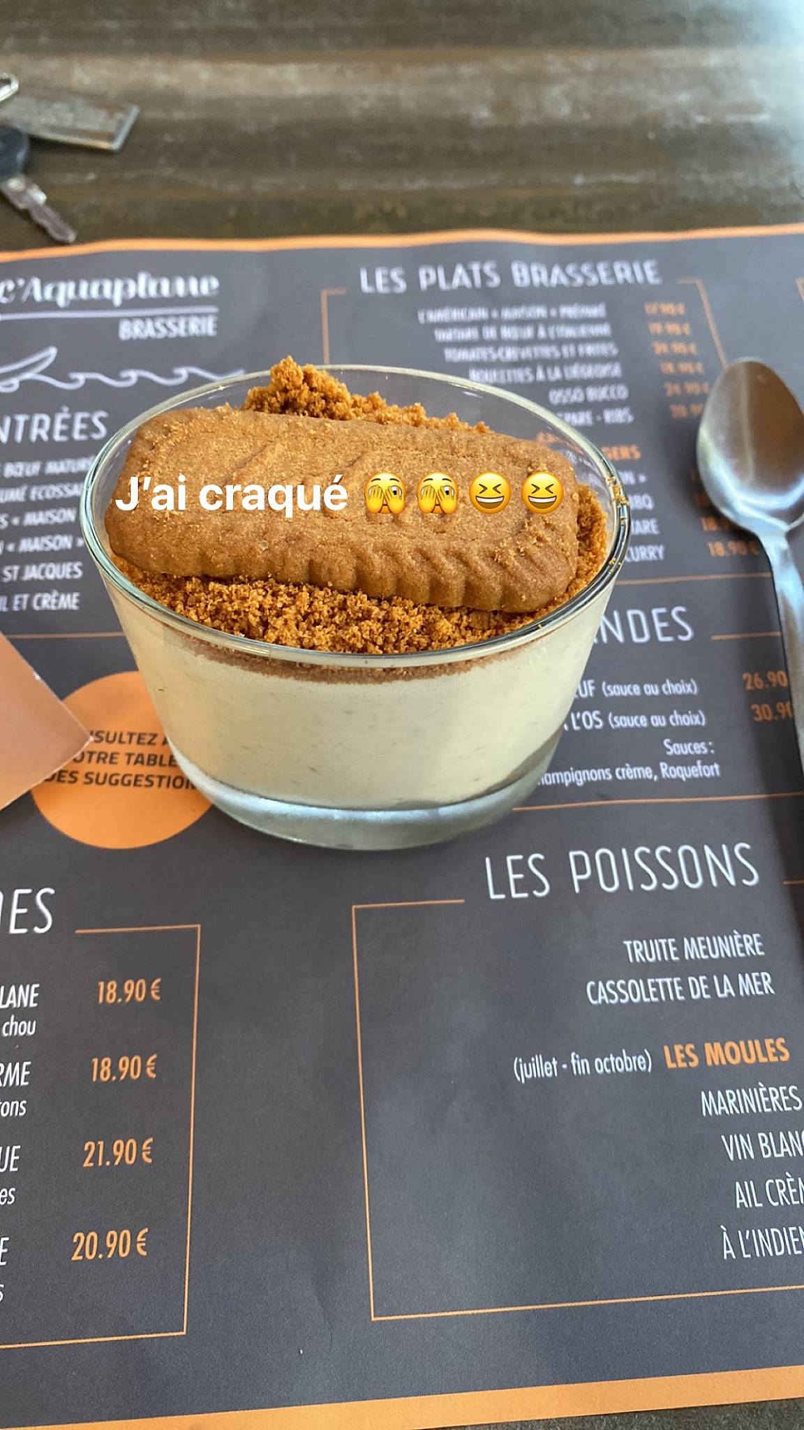 Menu de L'Aquaplane