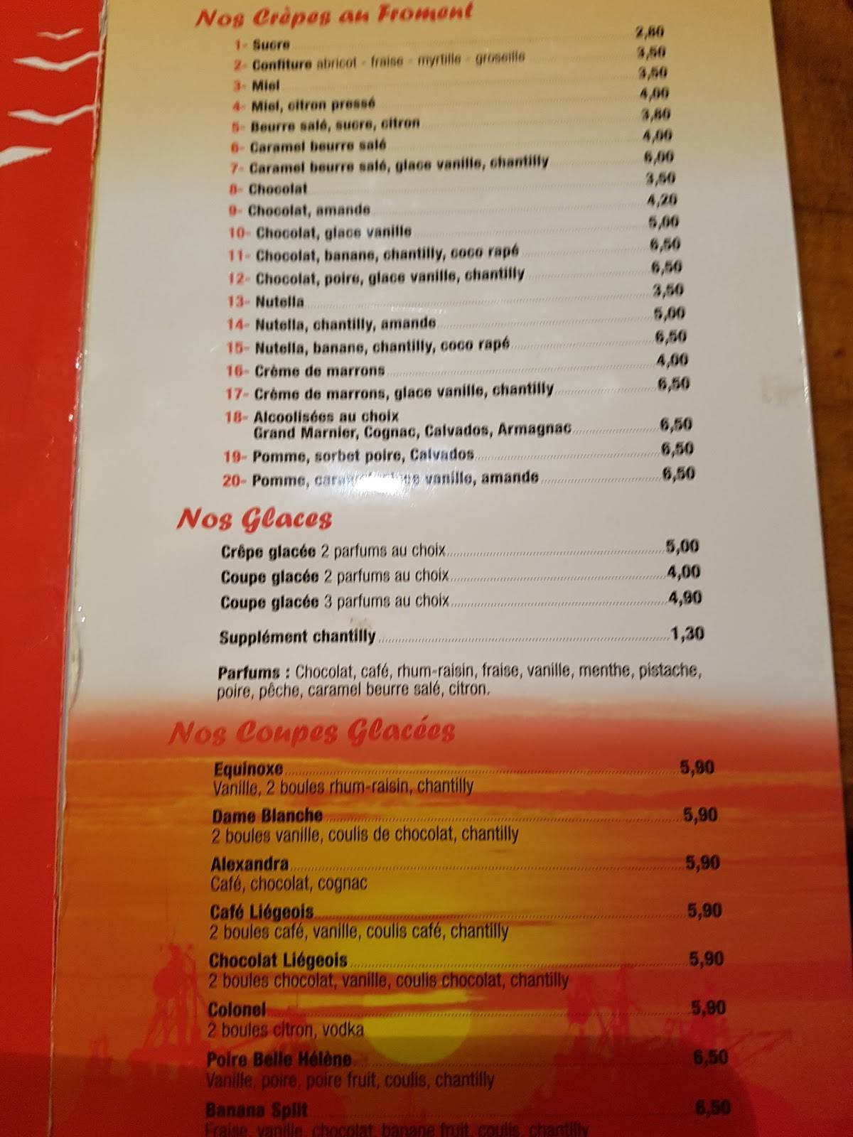 Menu de L'Armorique