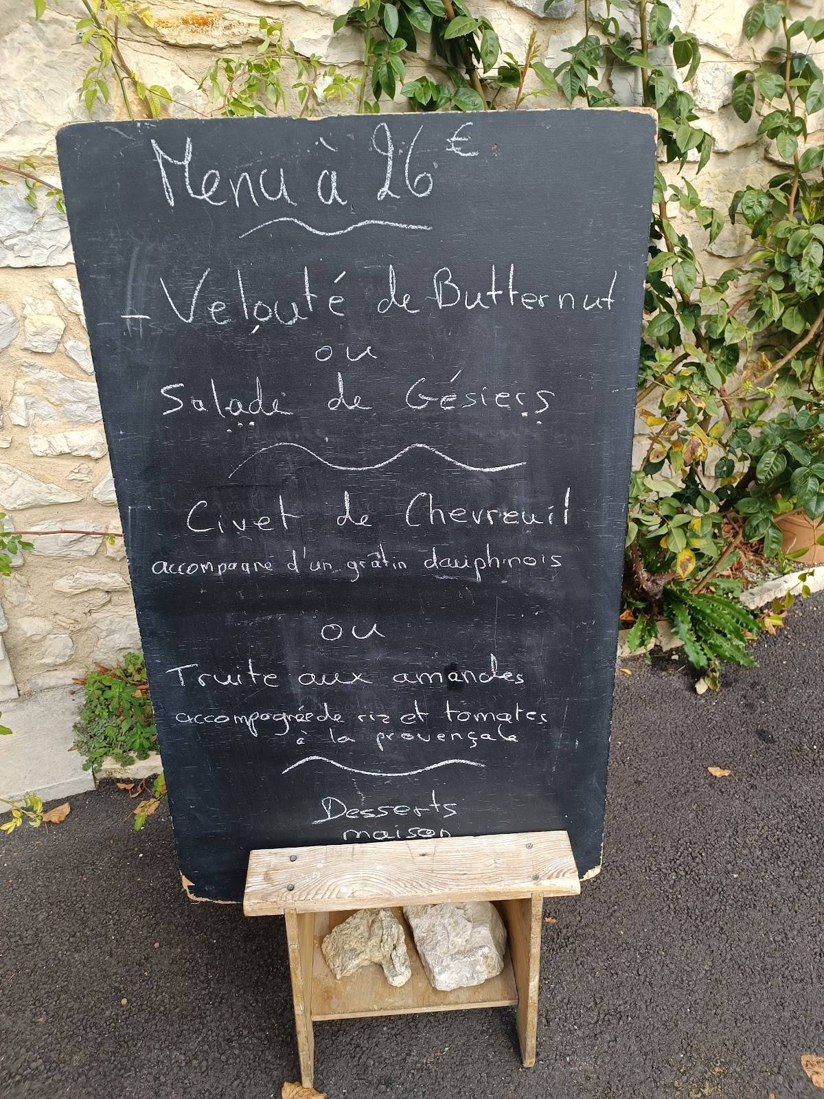 Menu de L'Auberge