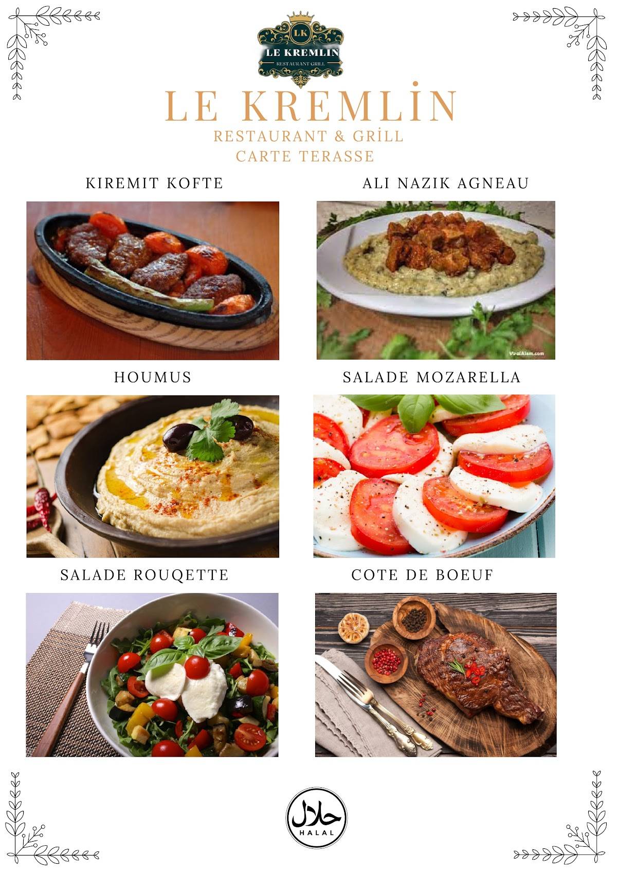 Menu de LE KREMLIN RESTAURANT GRILL