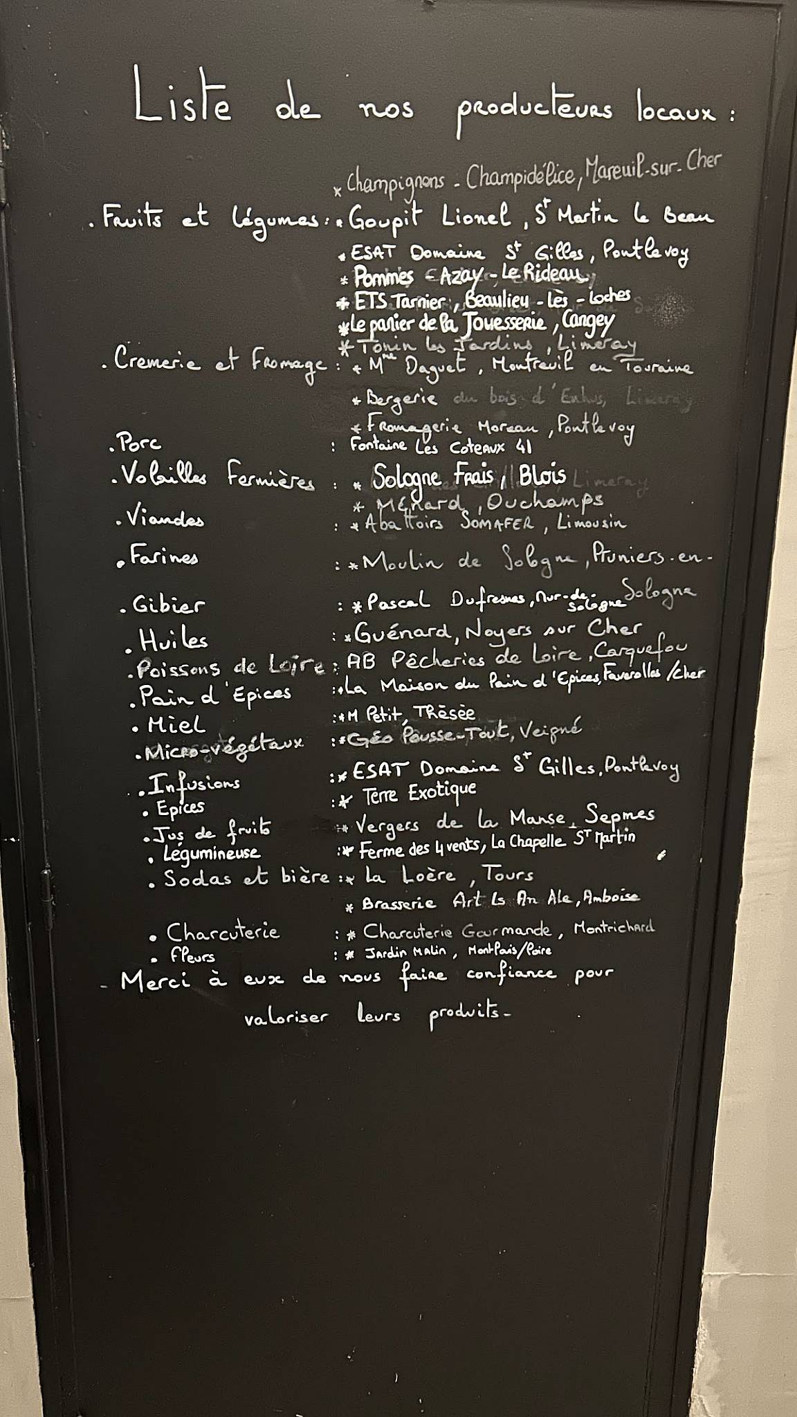 Menu de L'Ecluse
