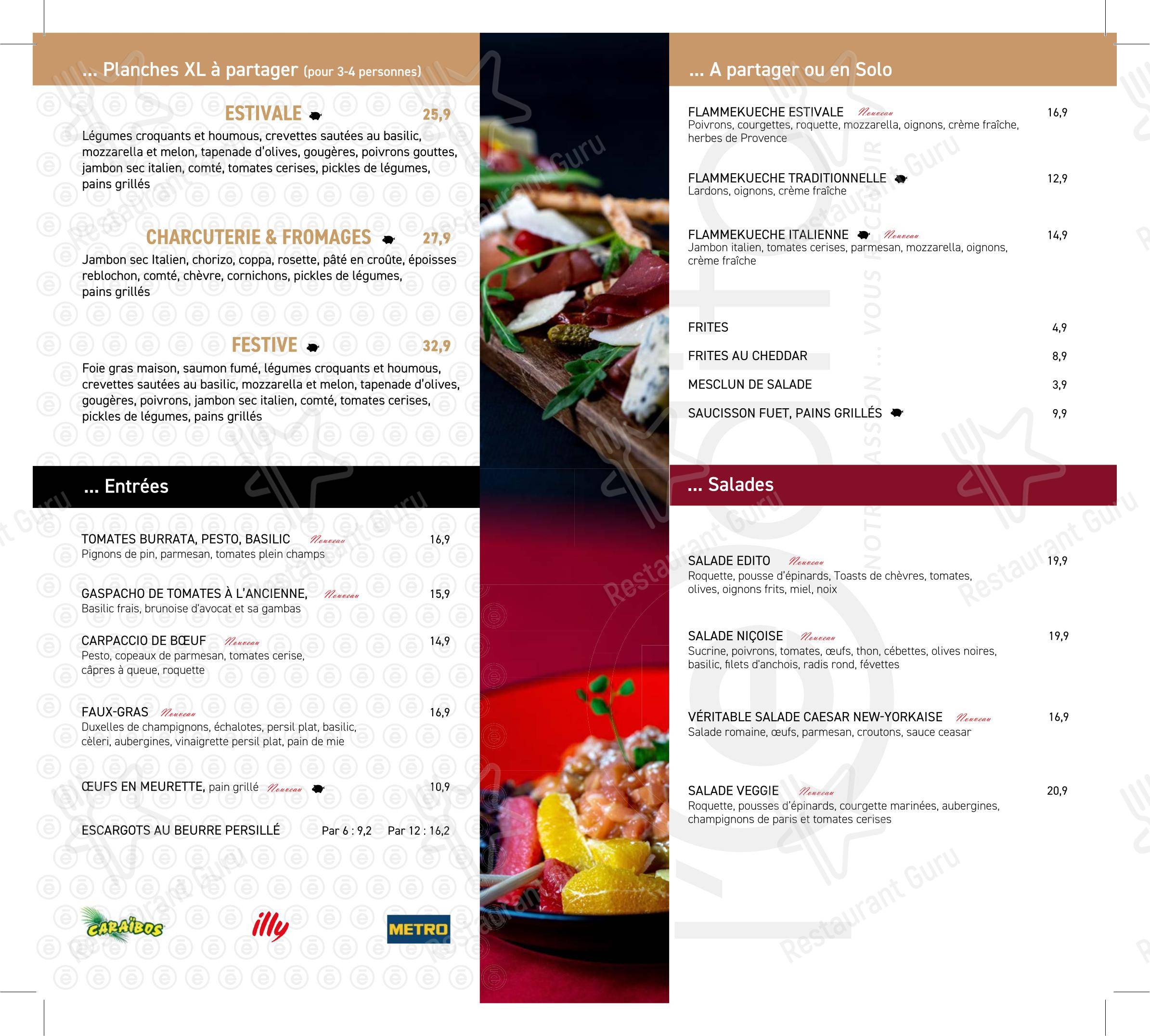 Menu pour L'Edito Dijon dans Dijon
