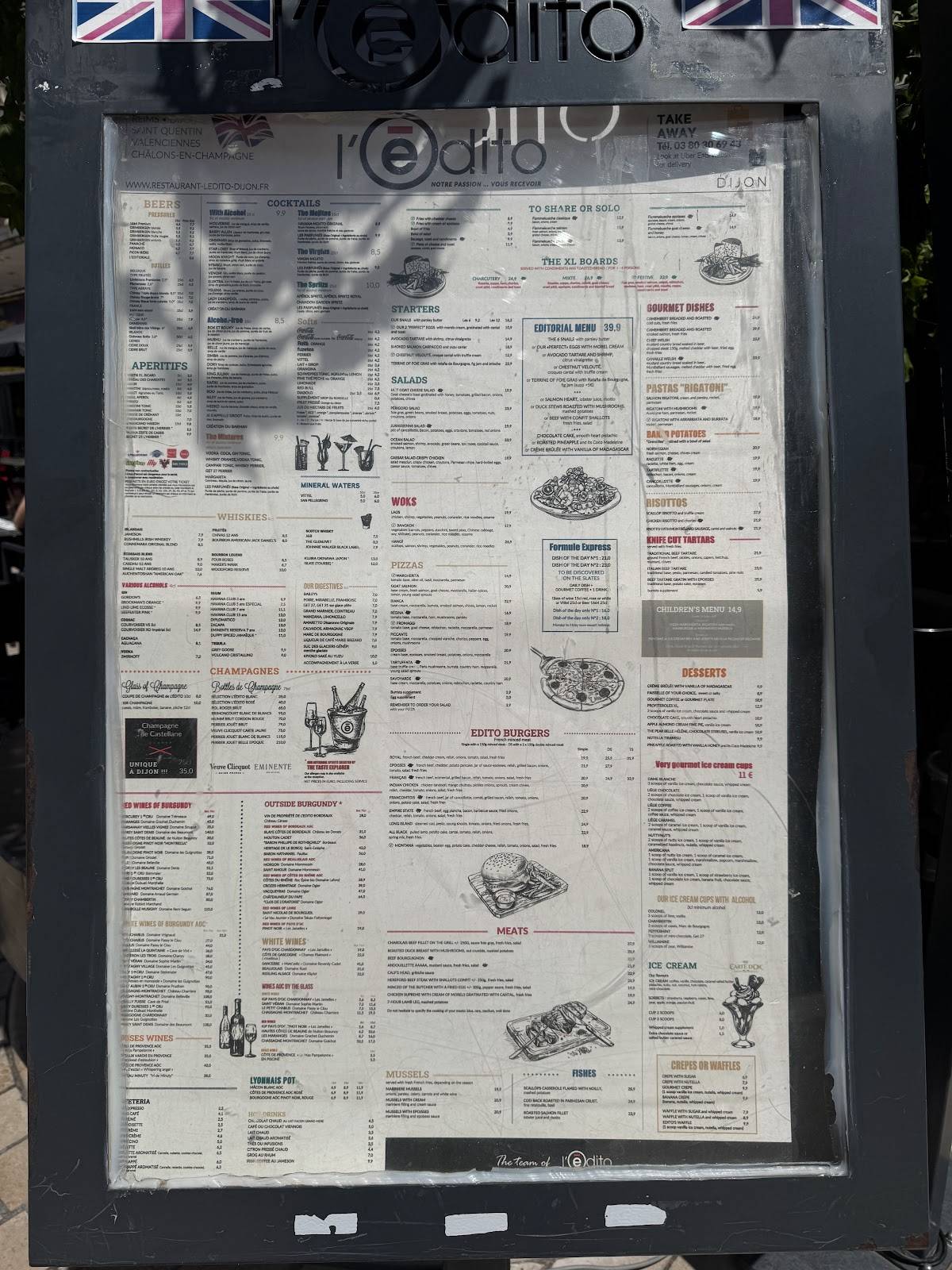 Menu de L'Edito Dijon