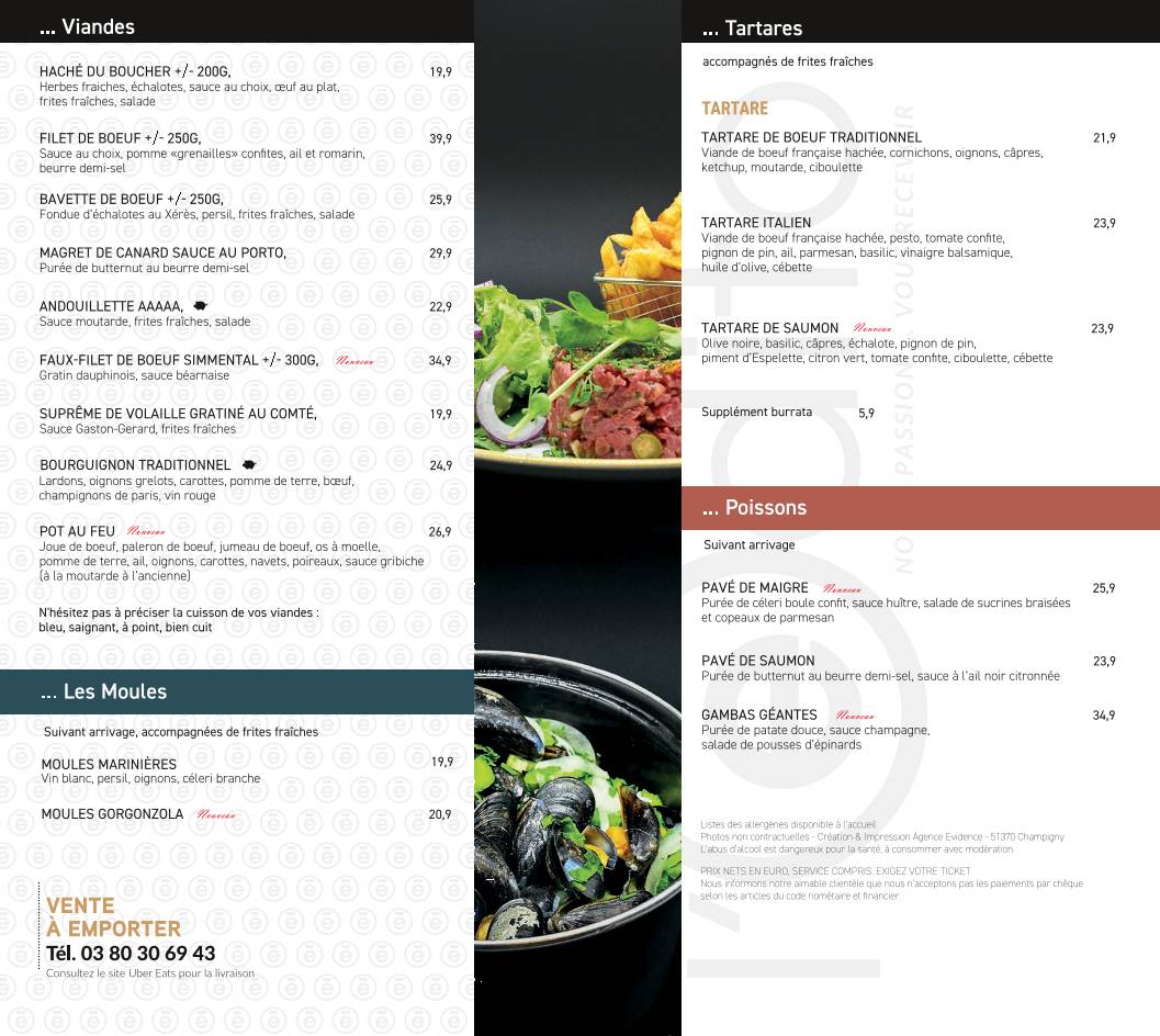Menu de L'Edito Dijon