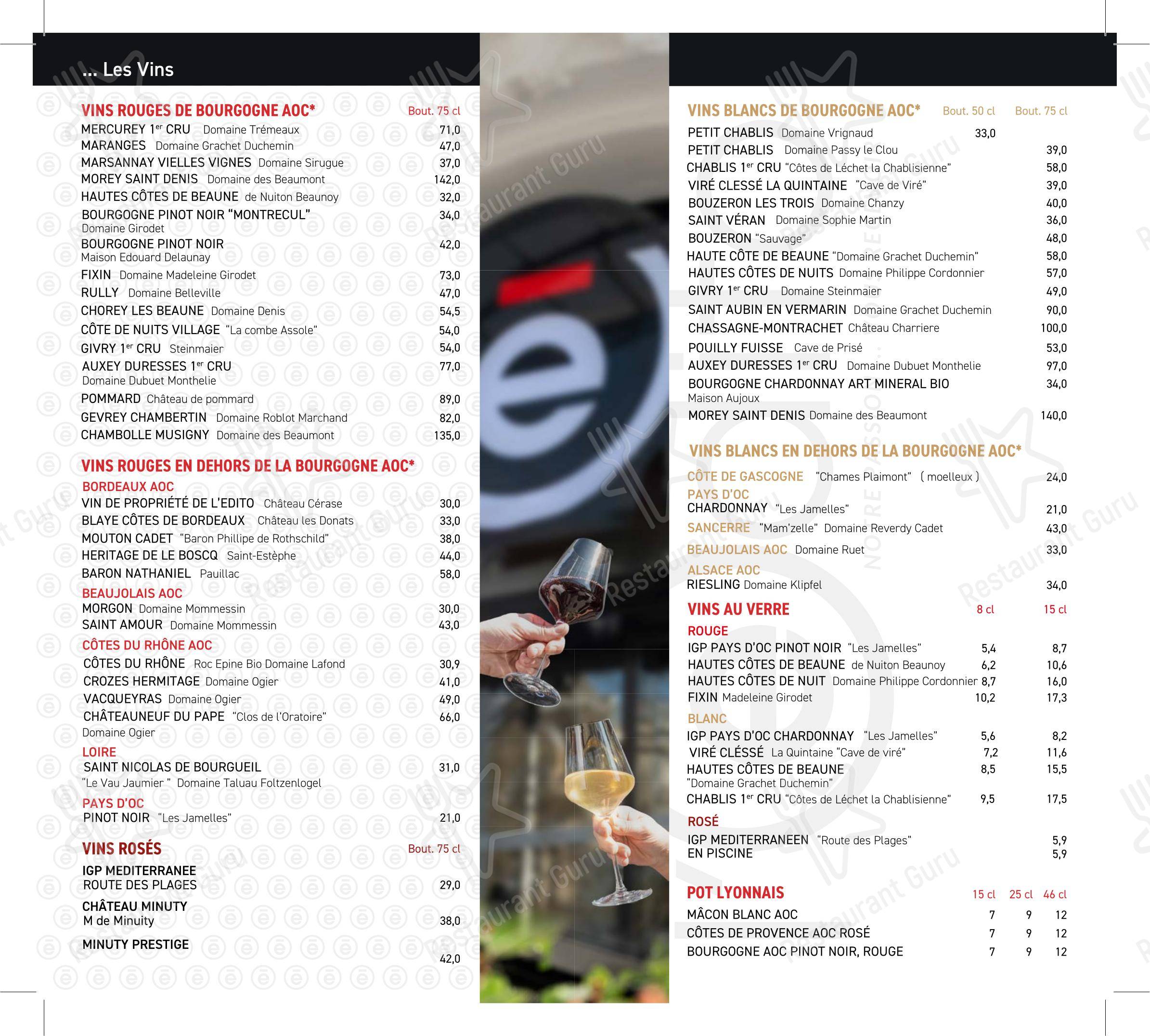 Menu pour L'Edito Dijon - Menu