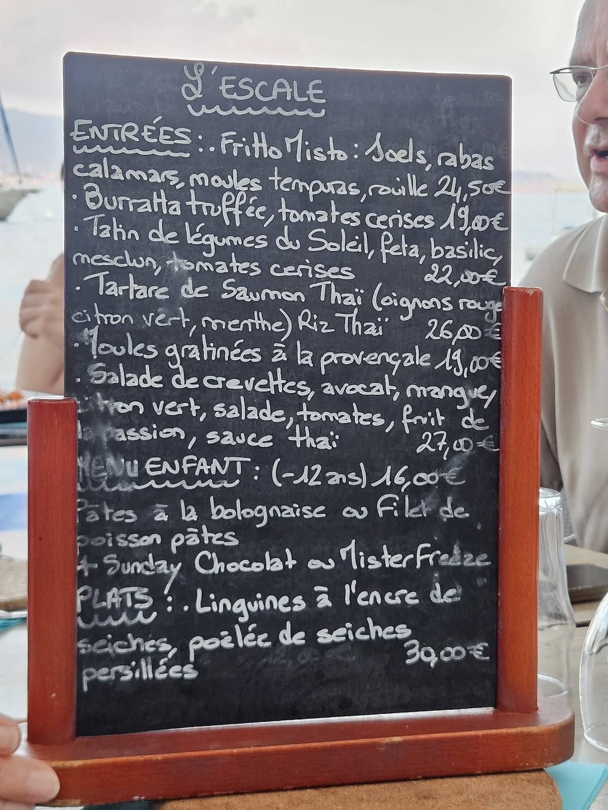 Menu de L'Escale