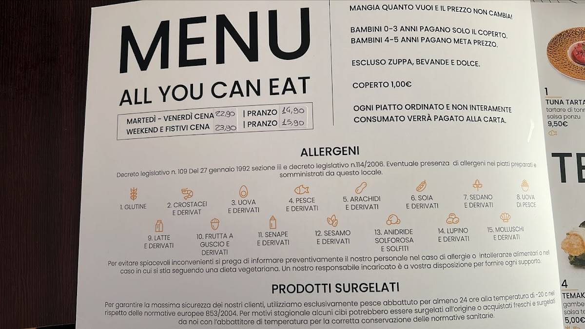 Menu di LH wok ristorante 