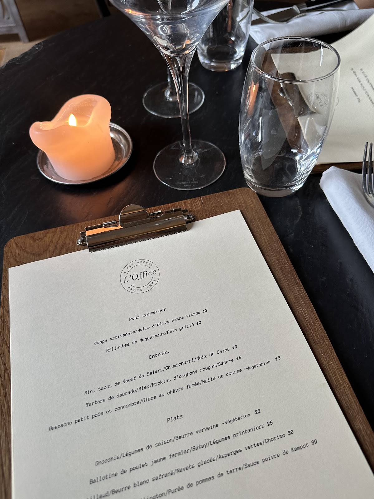 Menu de L'office