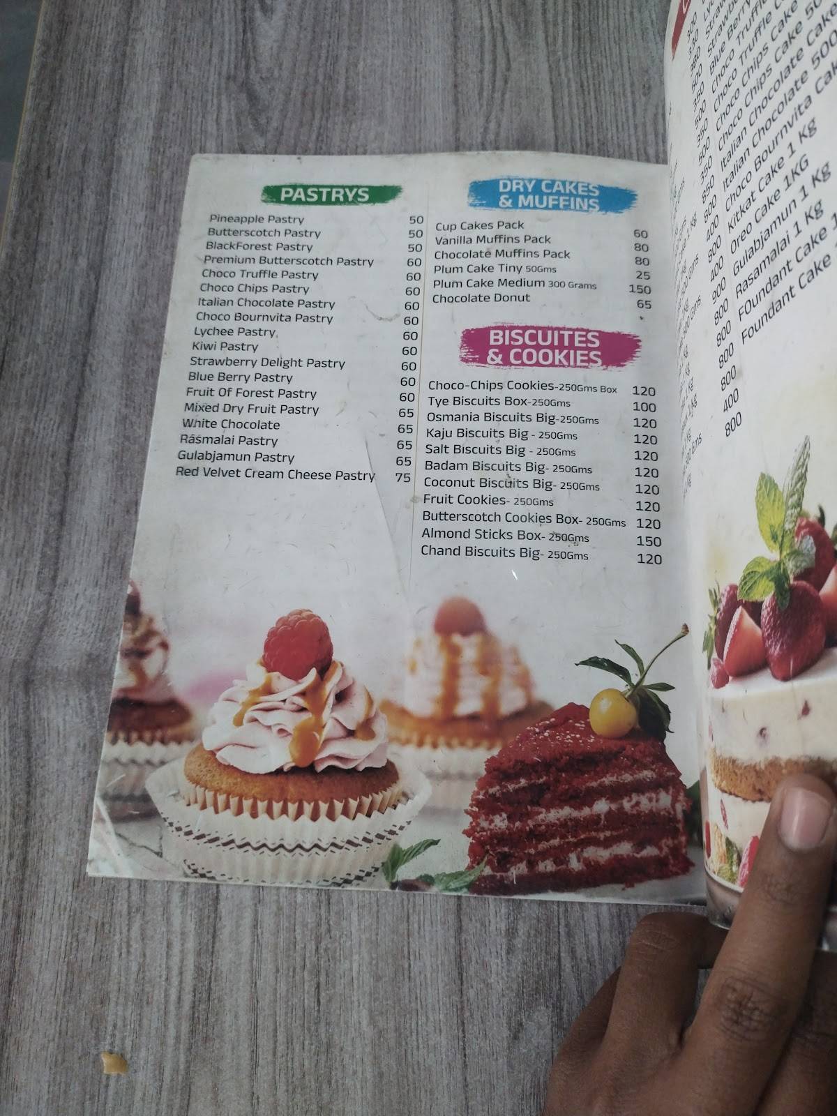LS Bakers menu