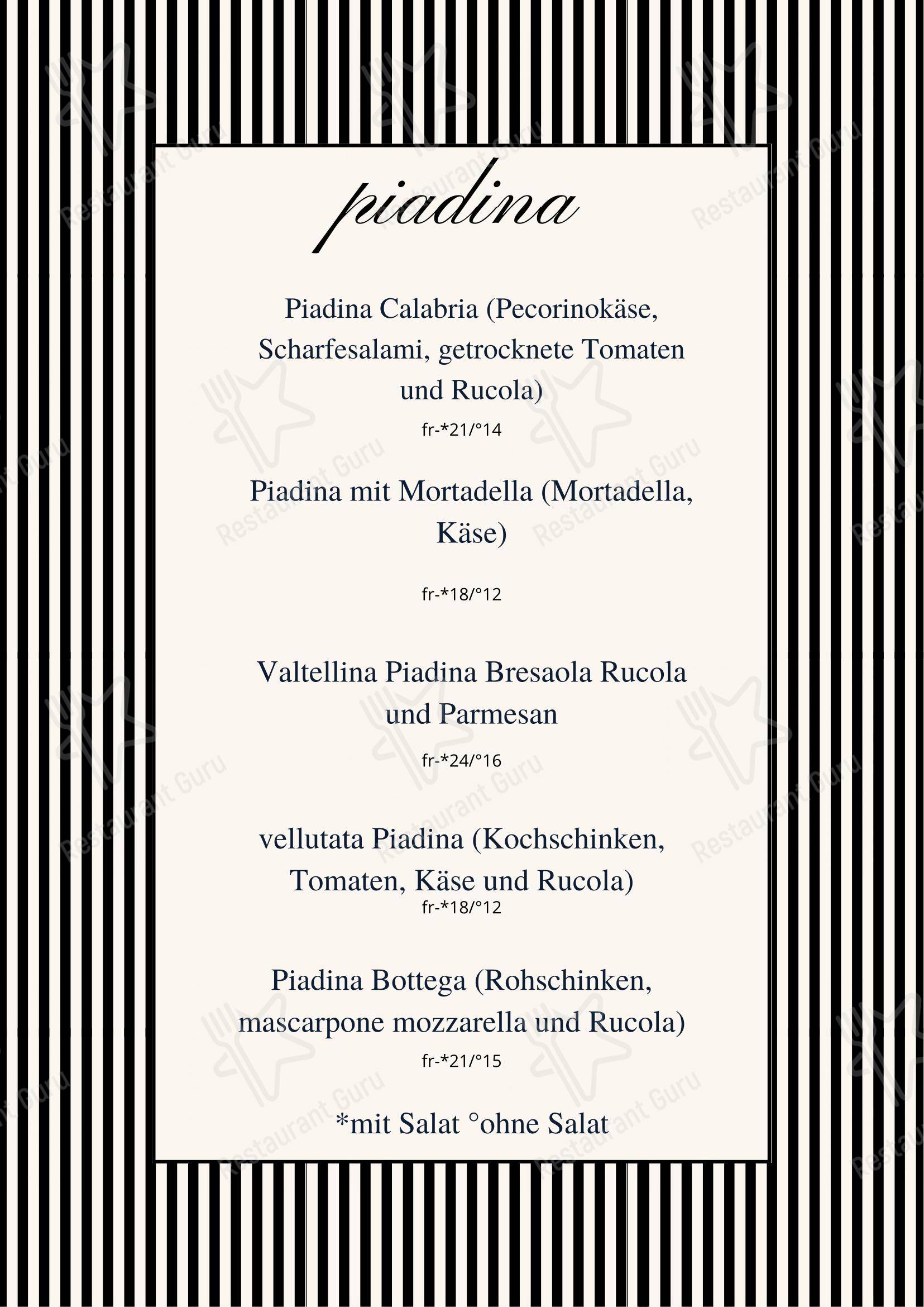 Menu per La Bottega da Pina ristorante