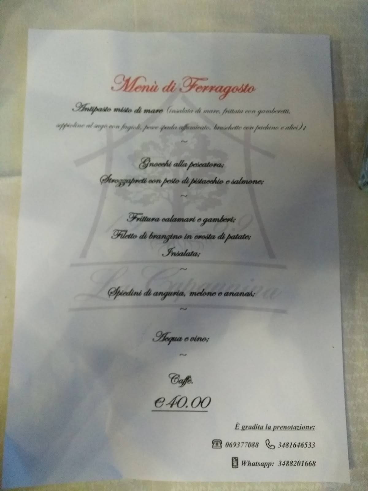 Menu di La Capannina Lanuvio 