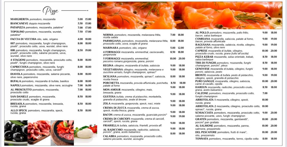 Menu di La Chance Pizzeria Kebab 