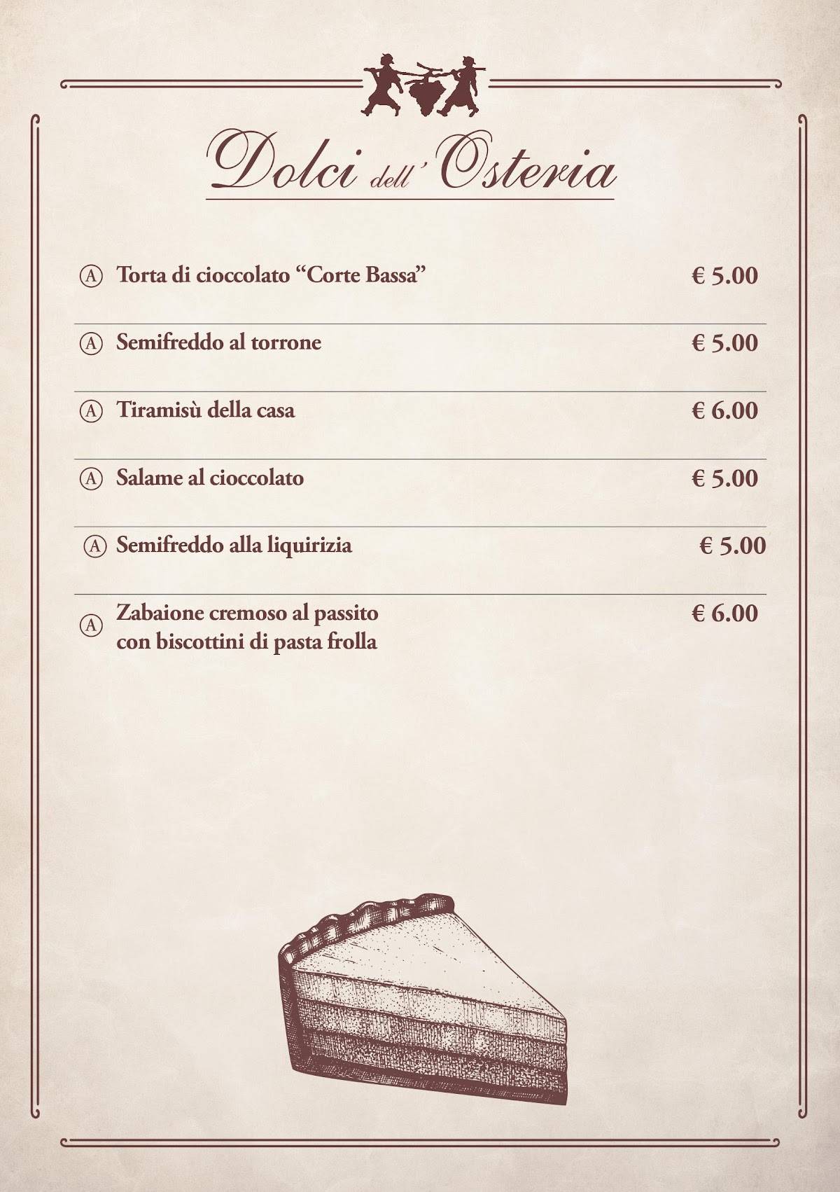 Menu di La Corte Bassa 