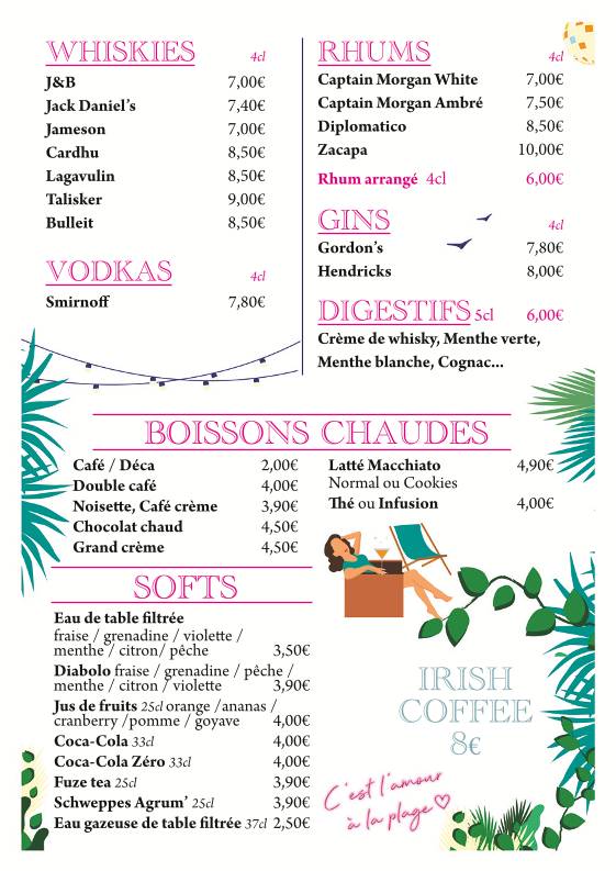 Menu de Restaurant La Fabrique Rennes Saint Georges