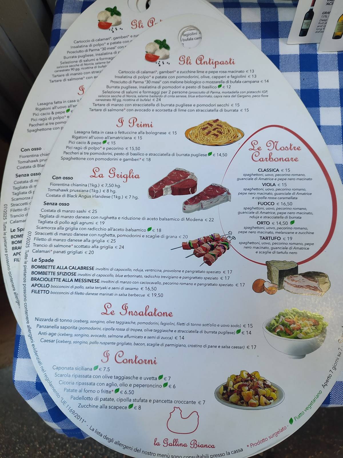 Menu di La Gallina Bianca 