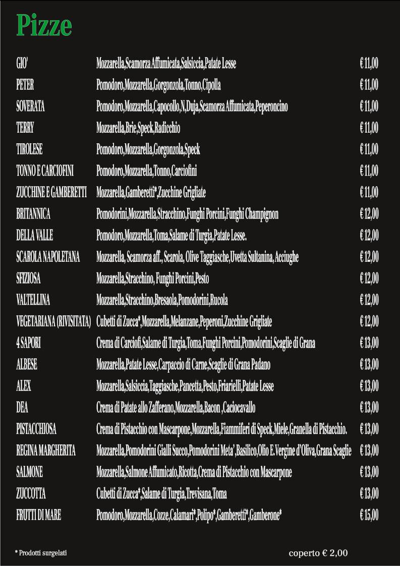 Menu di La Livella 