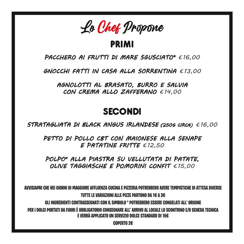 Menu di La Maddy 