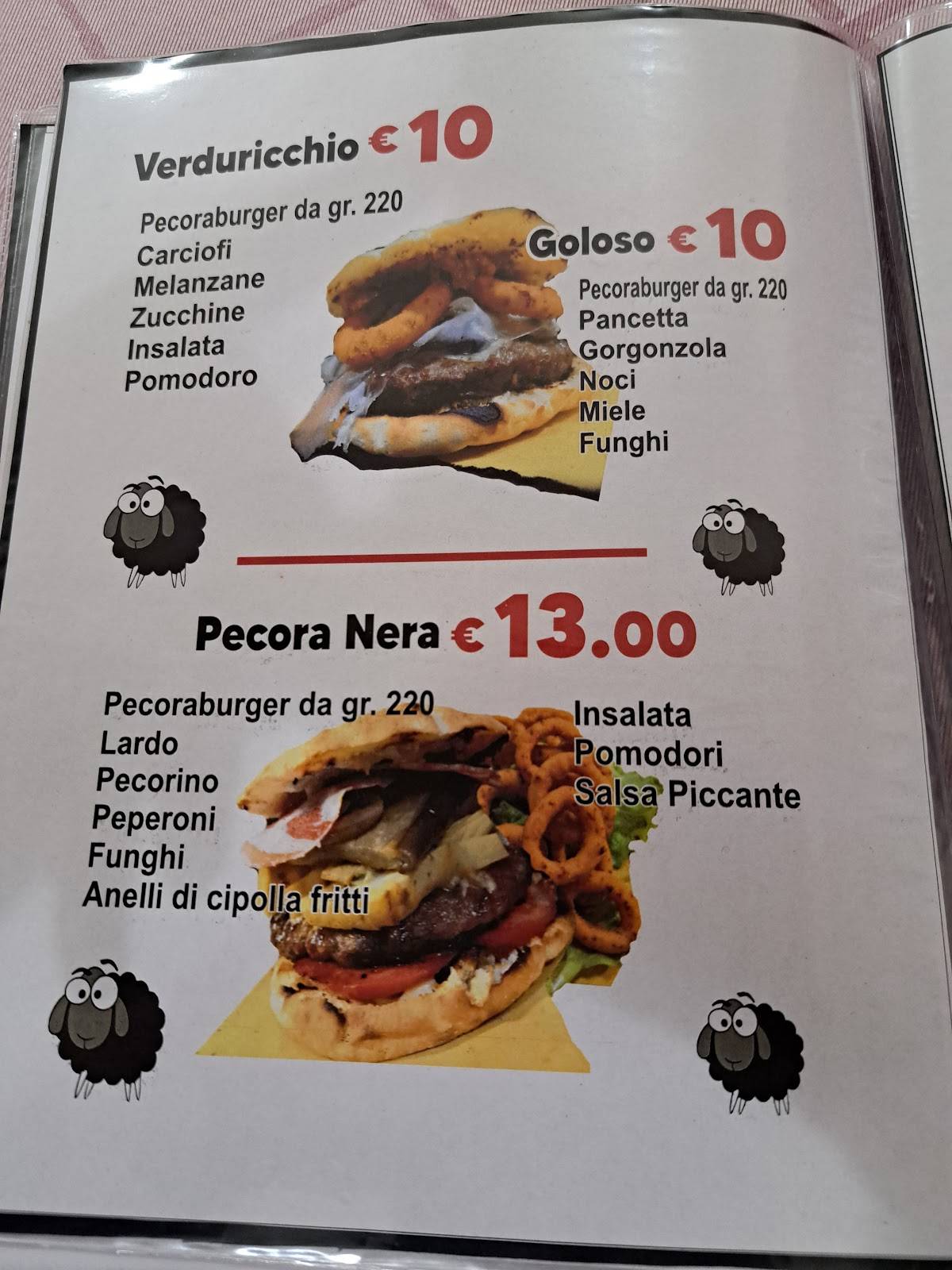 Menu di La Pecora Nera Arrosticini 