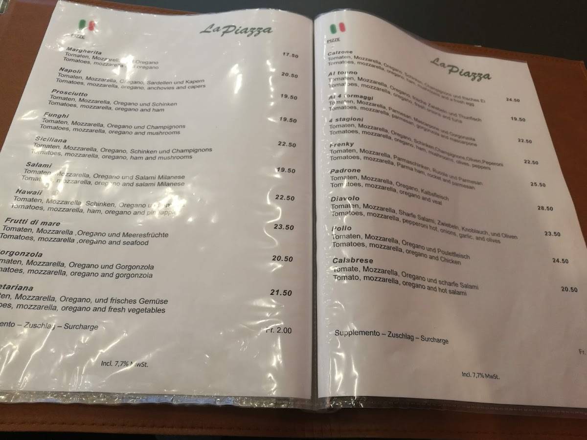 Menu di La Piazza 