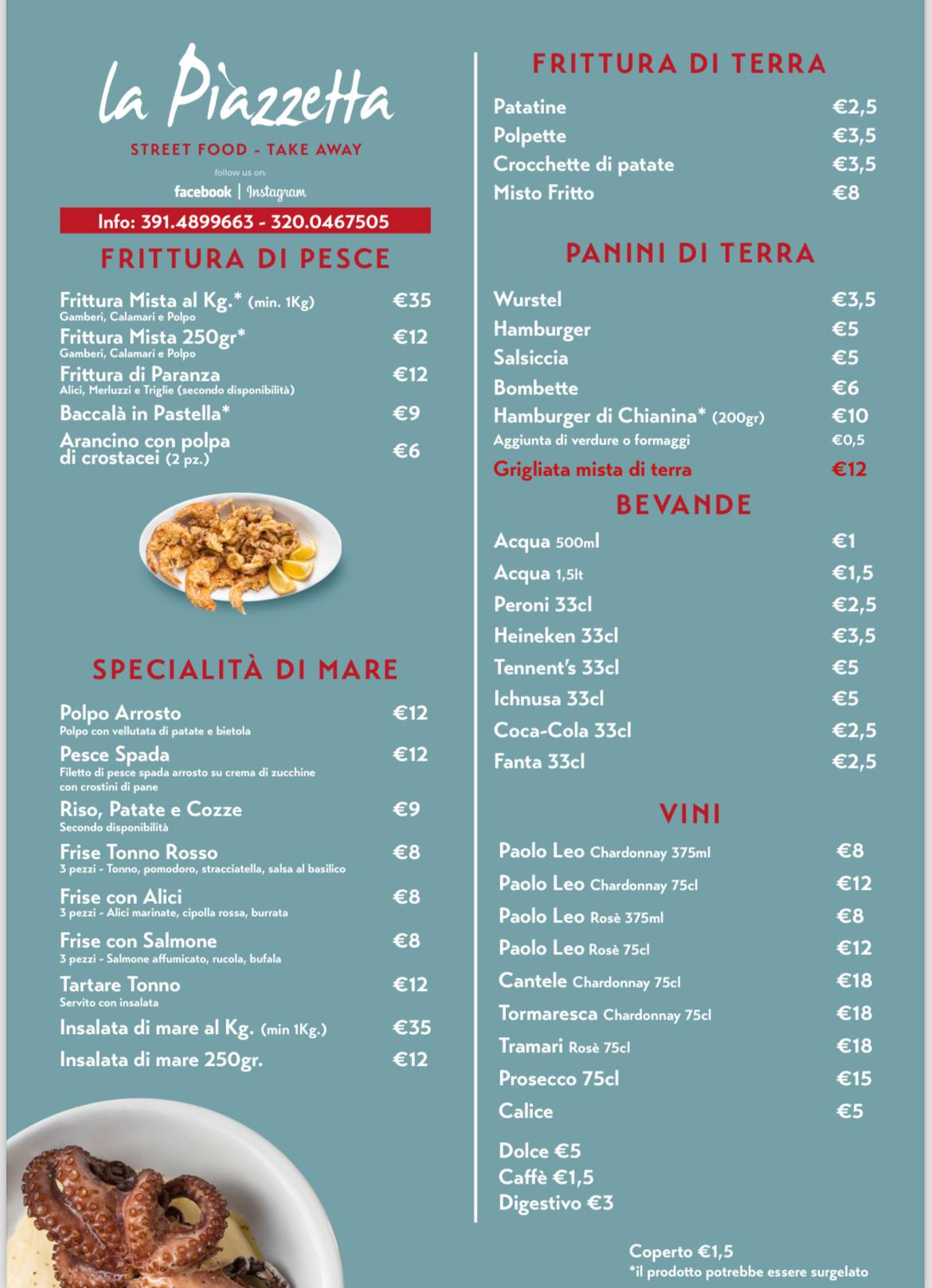 Menu di "La Piazzetta" Street Food Rosamarina” 