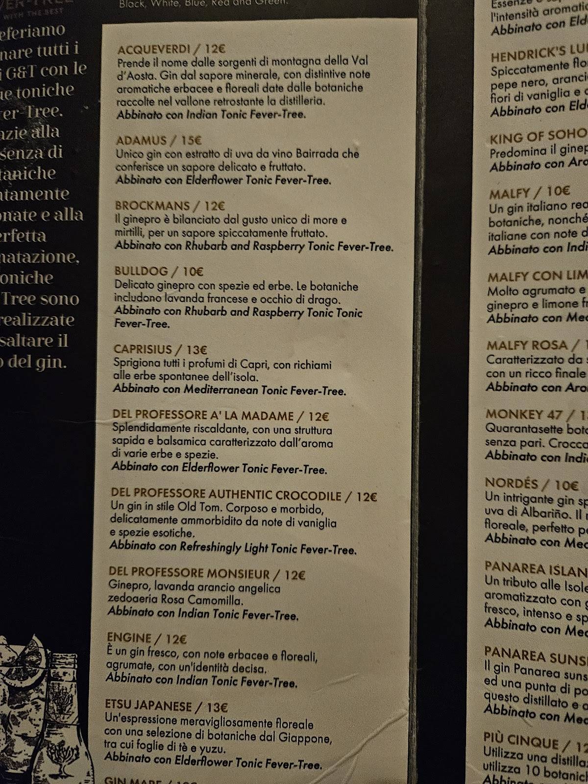 Menu de La Pinta