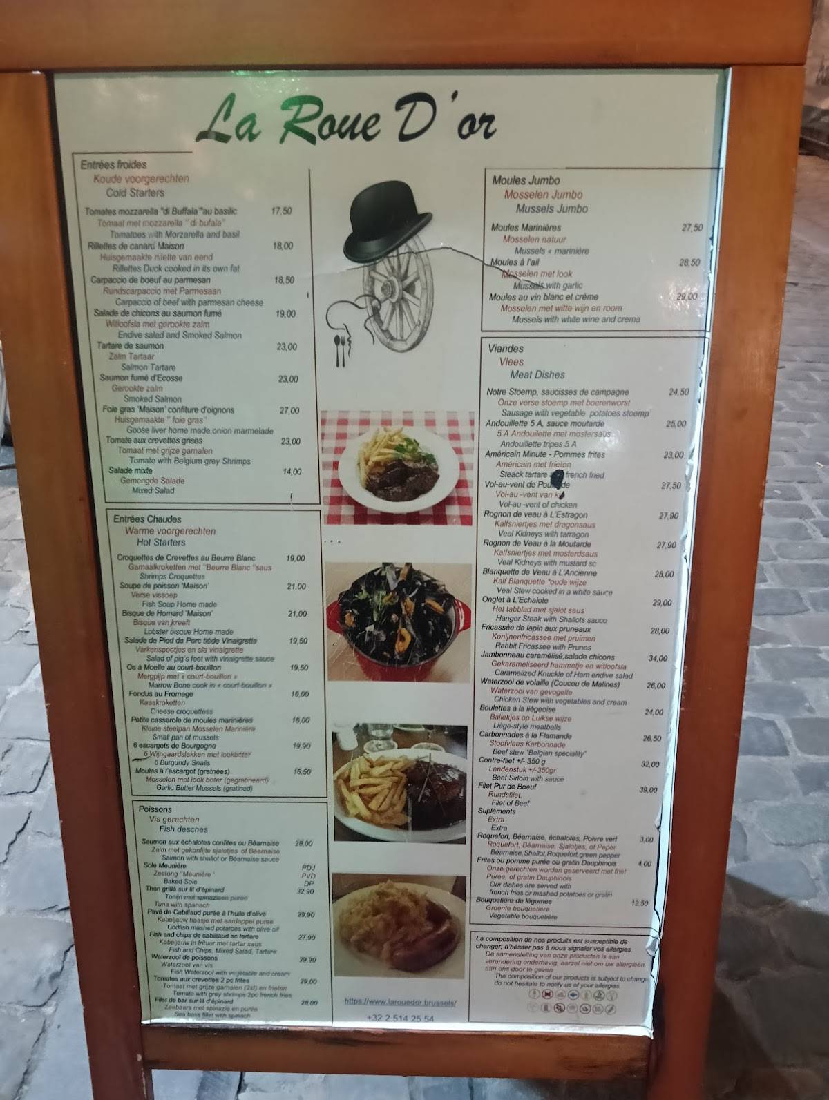 Menu de La Roue d'Or