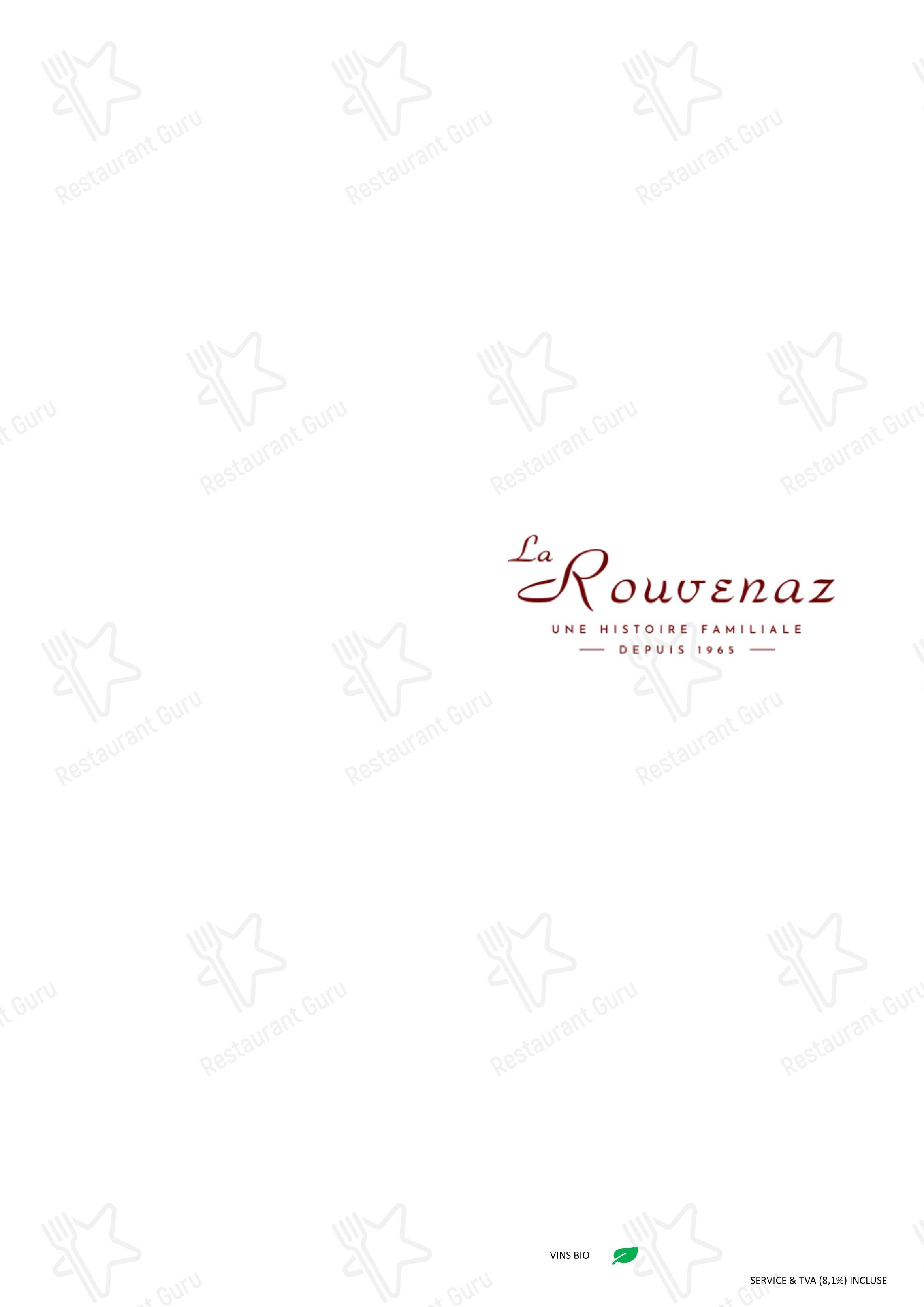 Основное меню per La Rouvenettaz (Jardin d'hiver) ristorante