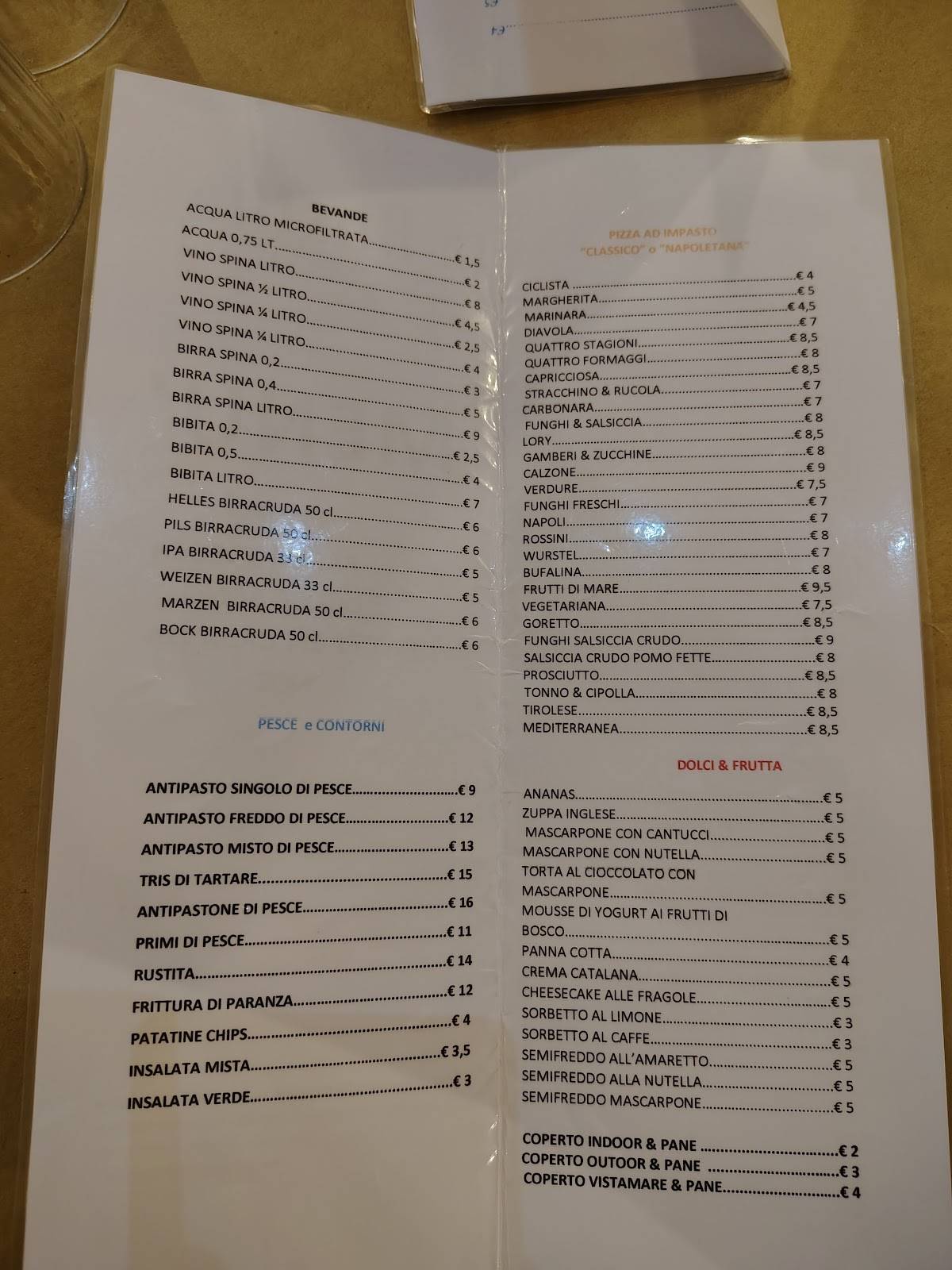 Menu di La Rustita 