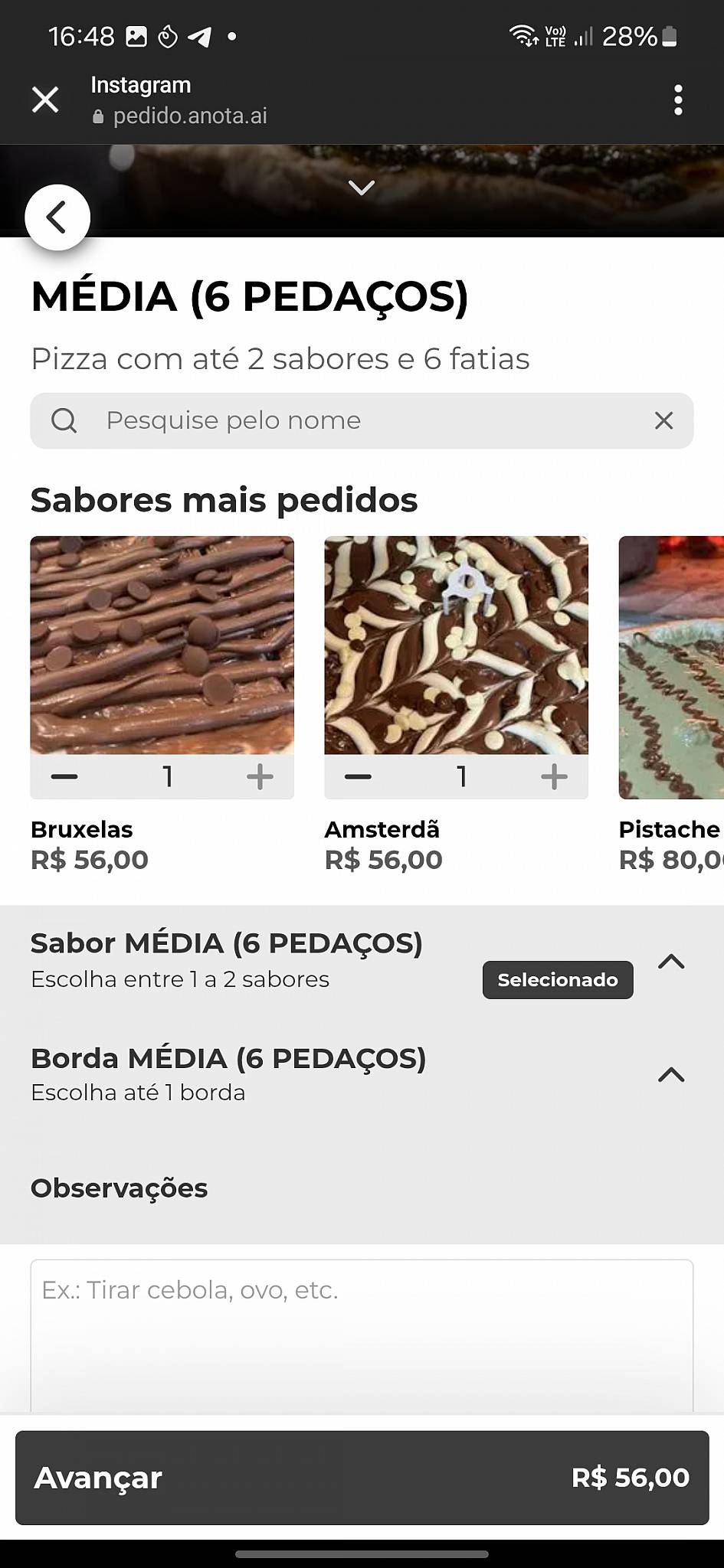 La Terrazza Forneria Pizzaria cardápio