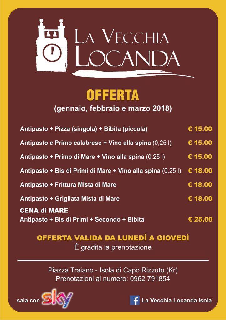 Menu di Ristorante Pizzeria Vecchia locanda