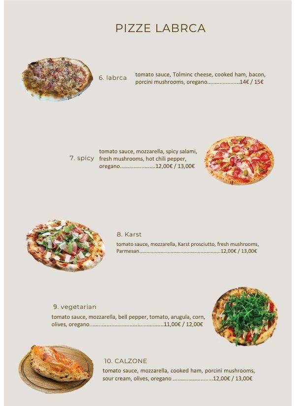 Menu di Labrca PIZZA & GRILL 
