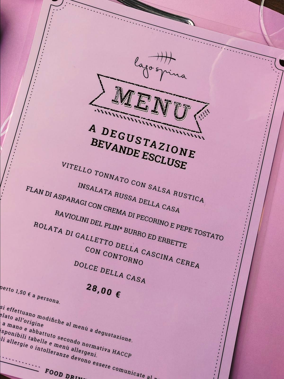 Menu di Lago Spina Ristorante 