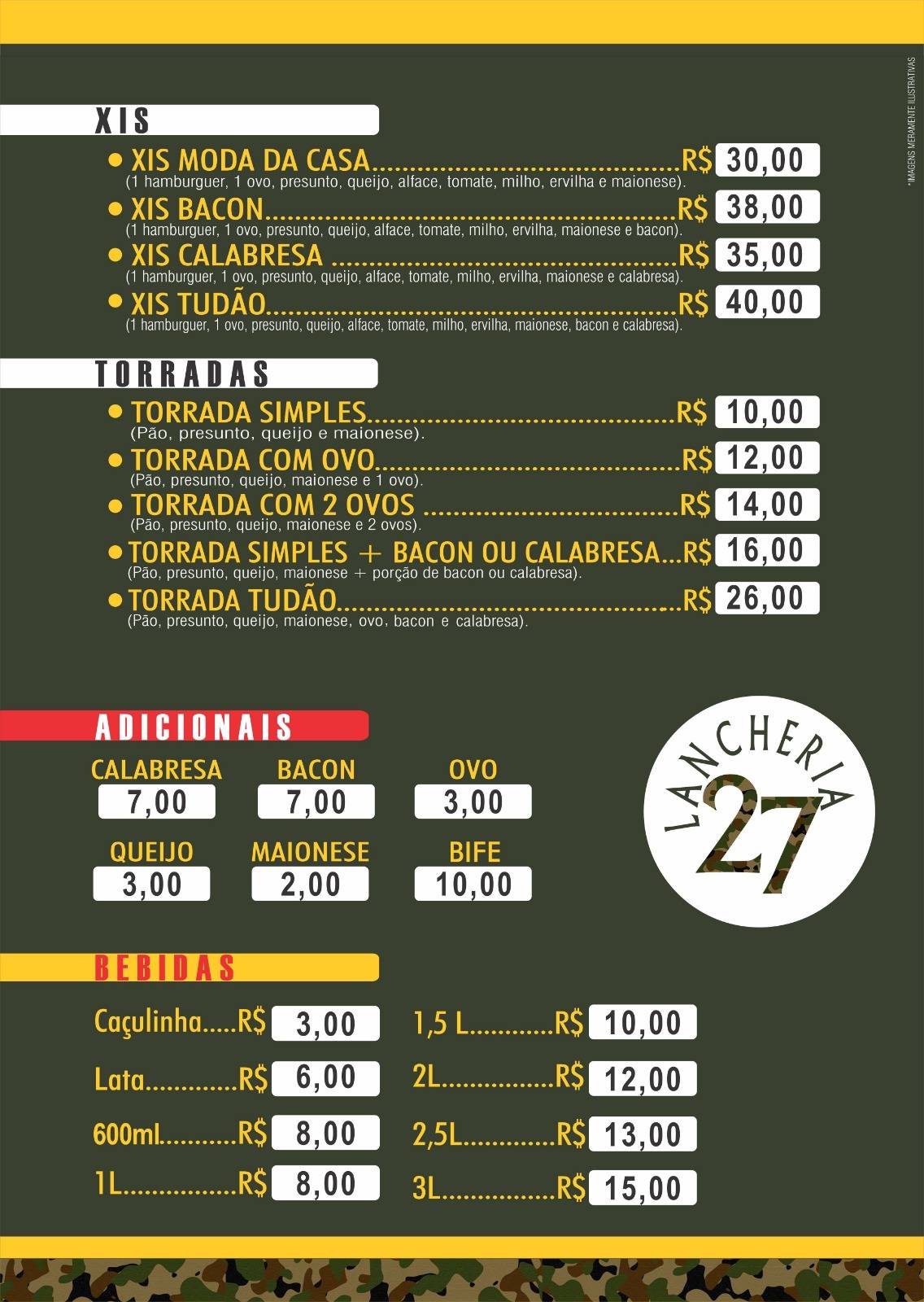 Lancheria 27 cardápio