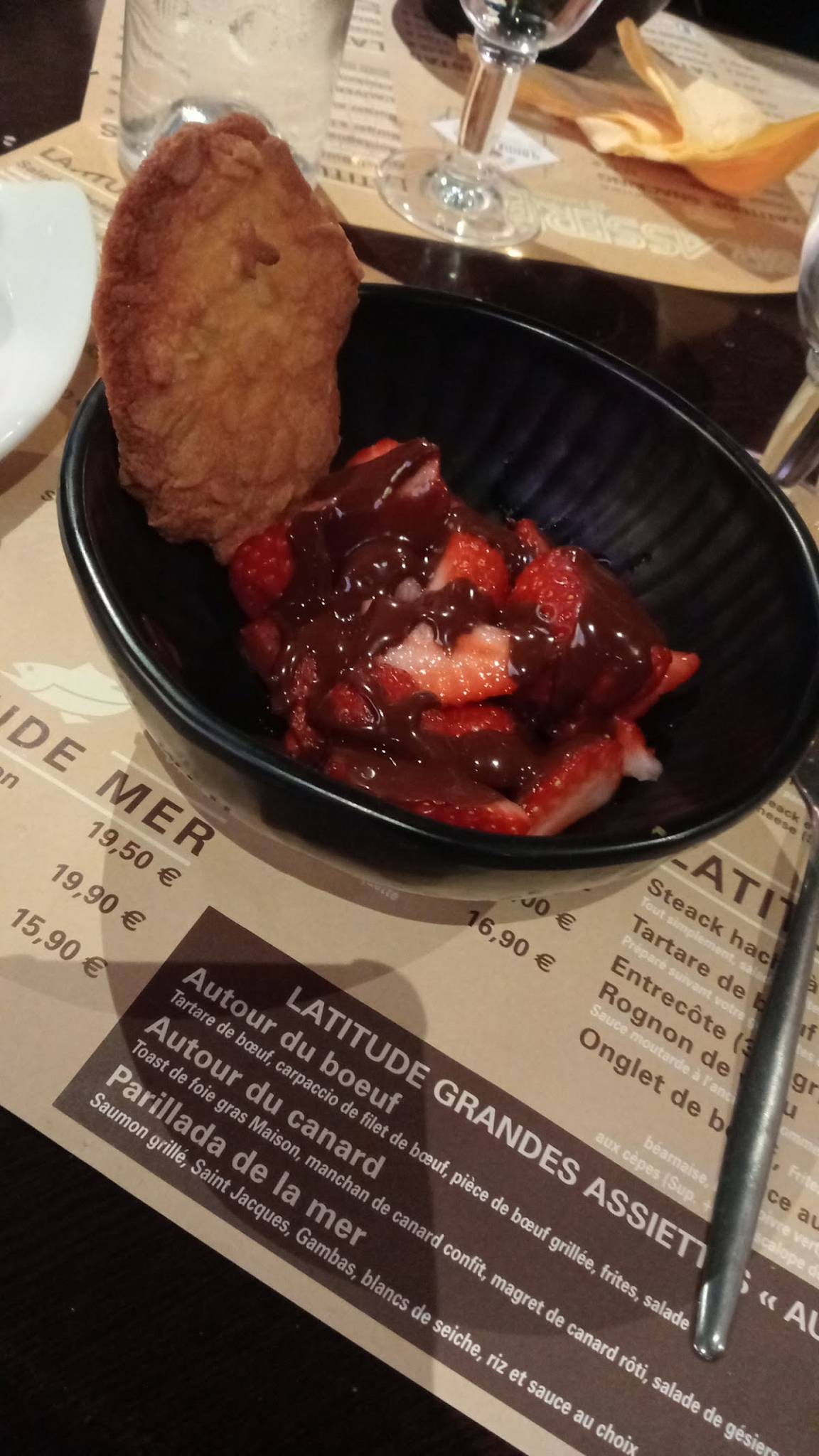 Menu de Latitude Pub Angoulême