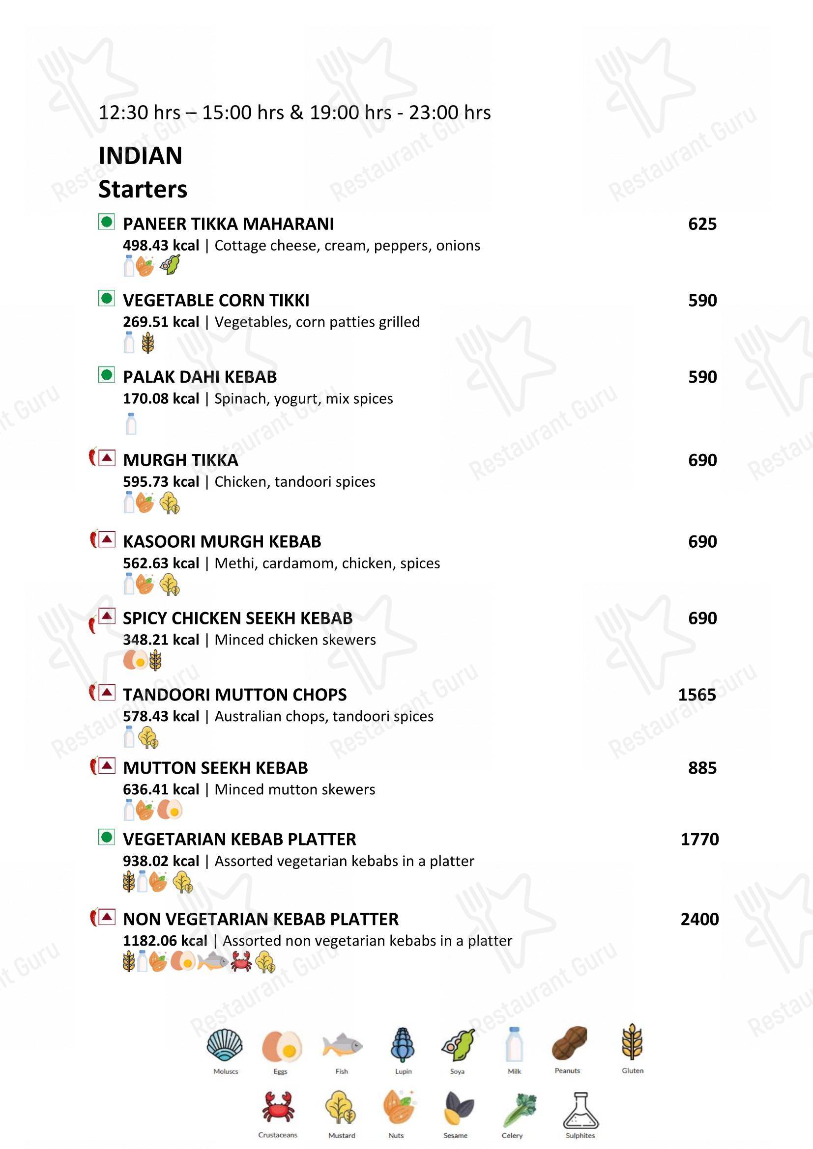 Latitude Restaurant - Vivanta Coimbatore - Menu