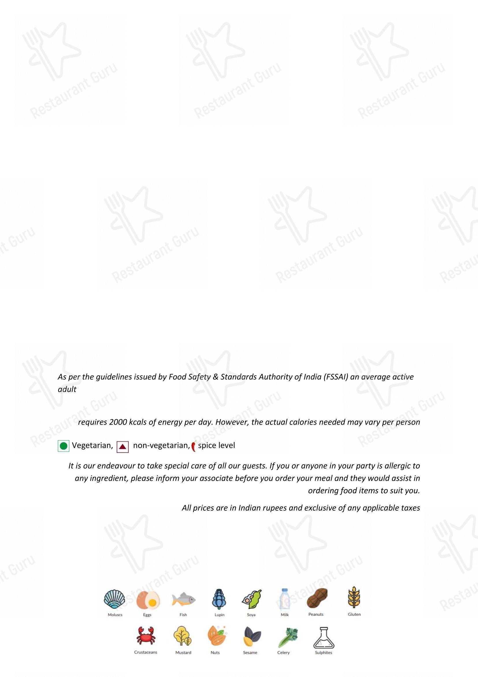 Latitude Restaurant - Vivanta Coimbatore in Coimbatore - Menu bar