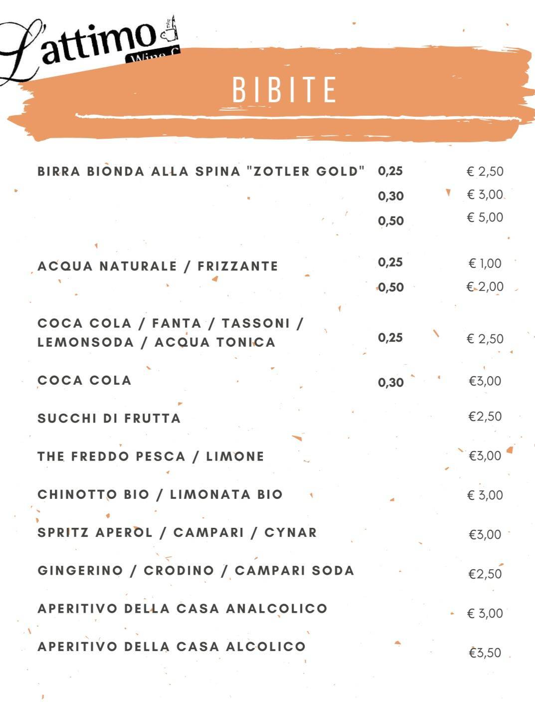 Menu di L'attimo 