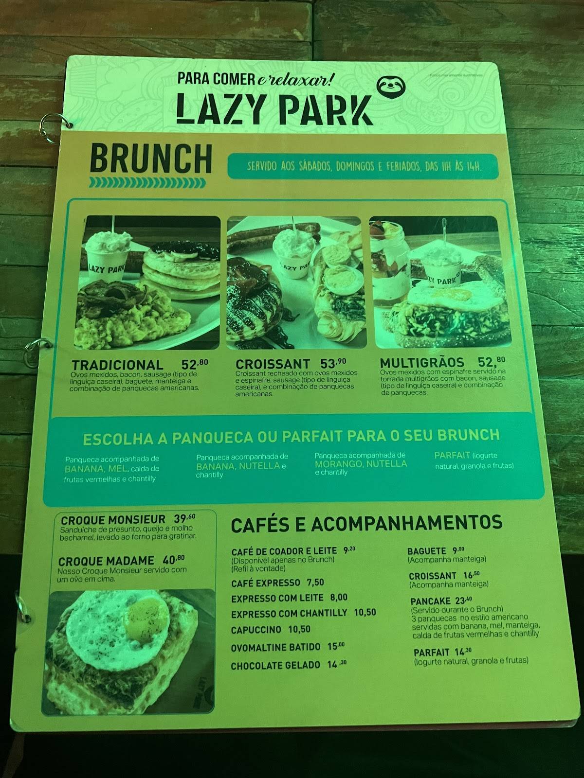 Lazy Park & Food cardápio