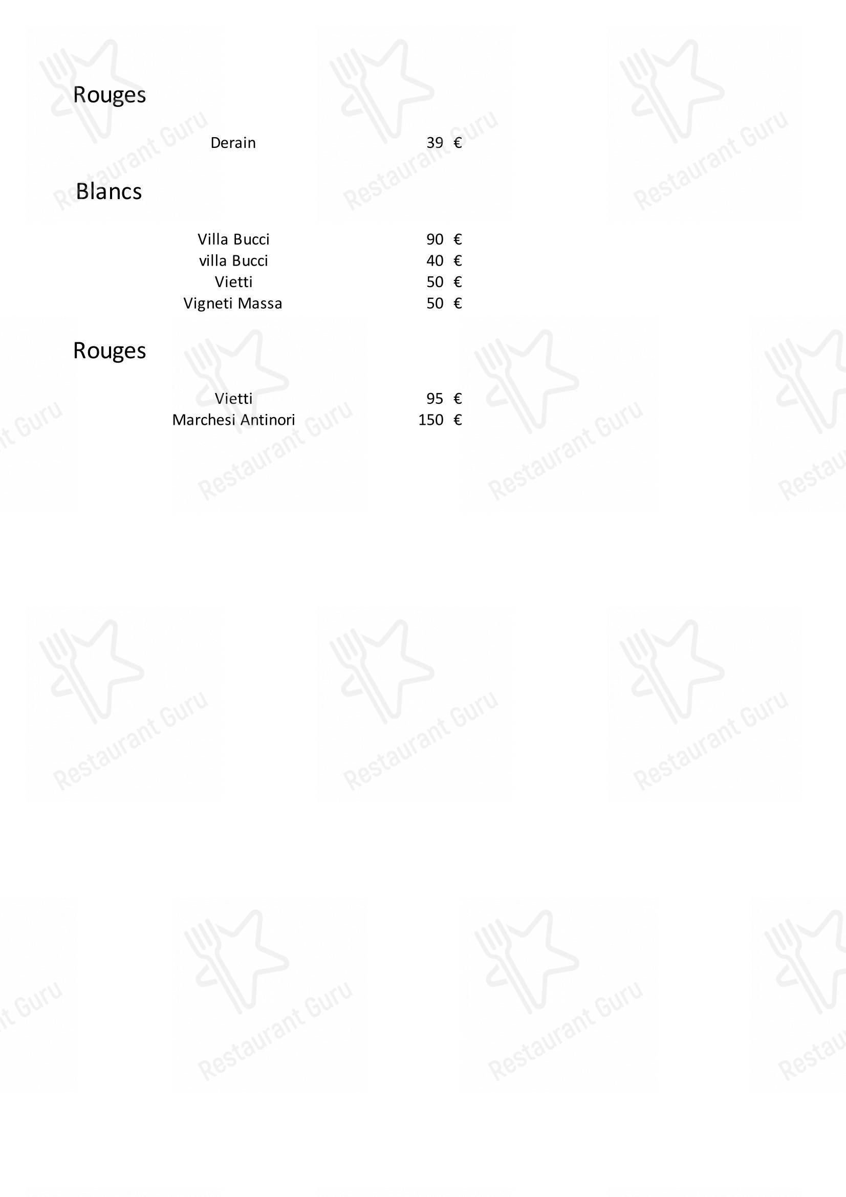 Menu bar pour Le Bistrot Bourguignon dans Beaune