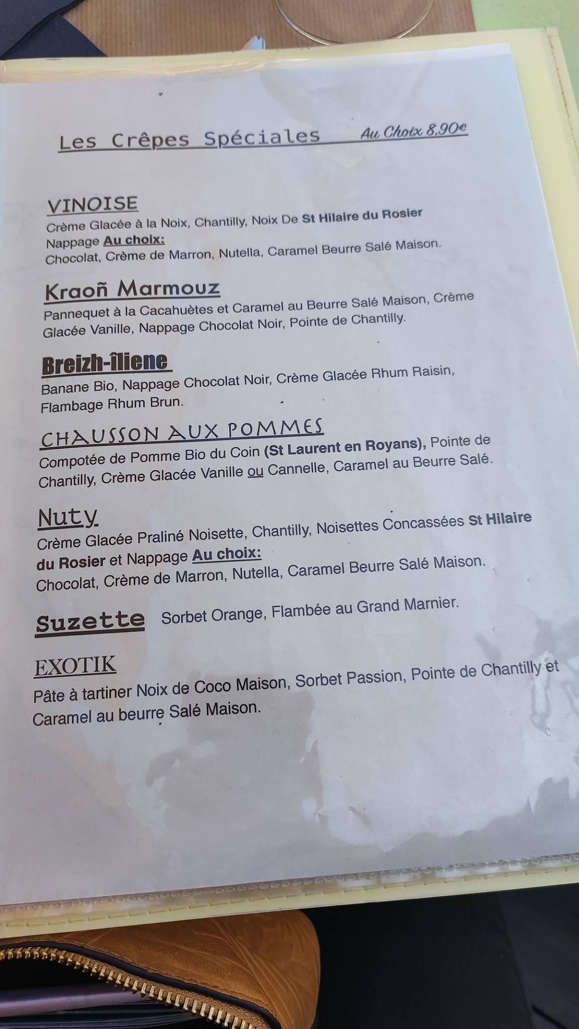 Menu au Breizh K-Fé café, Saint-Nazaire-en-Royans
