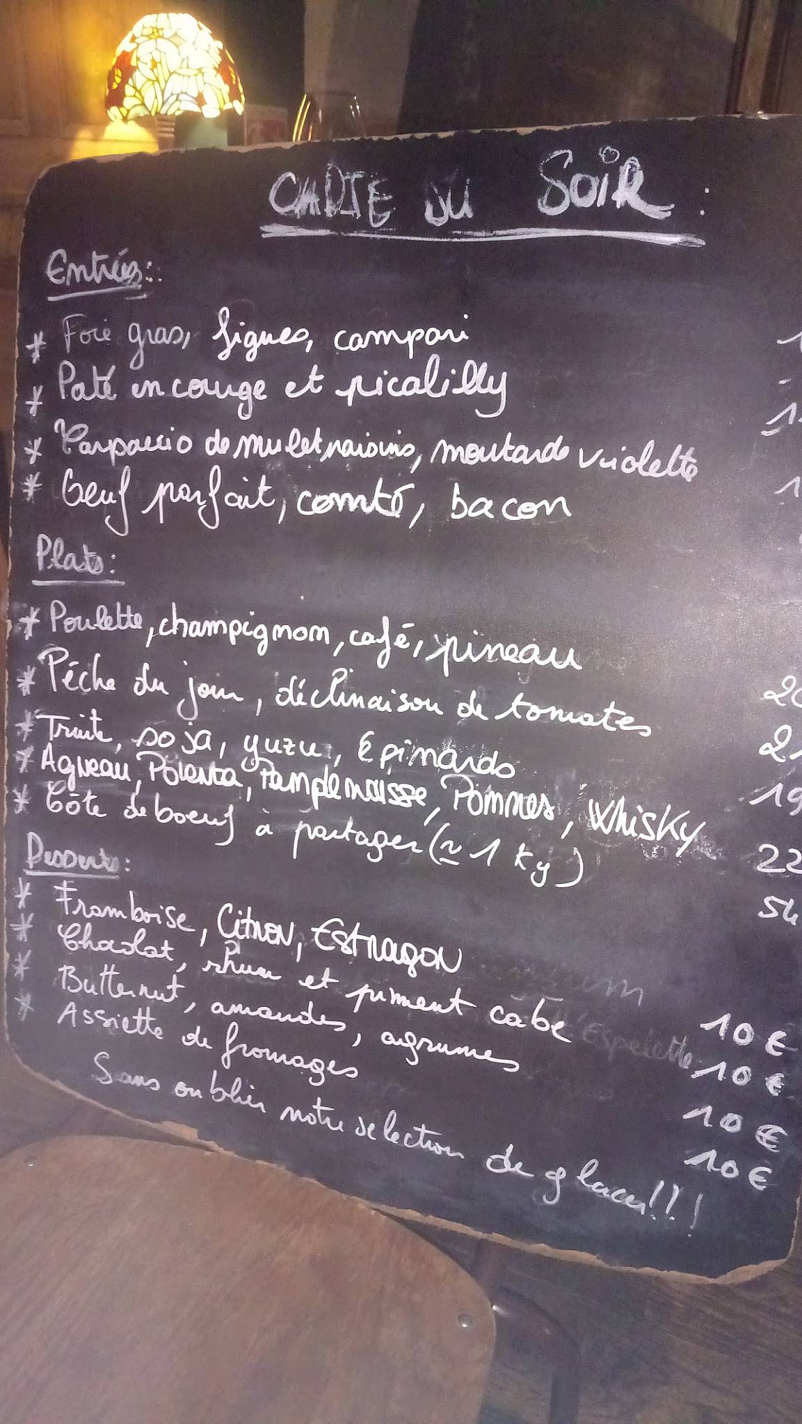 Menu at Le Chien De Pavlov restaurant, Bordeaux