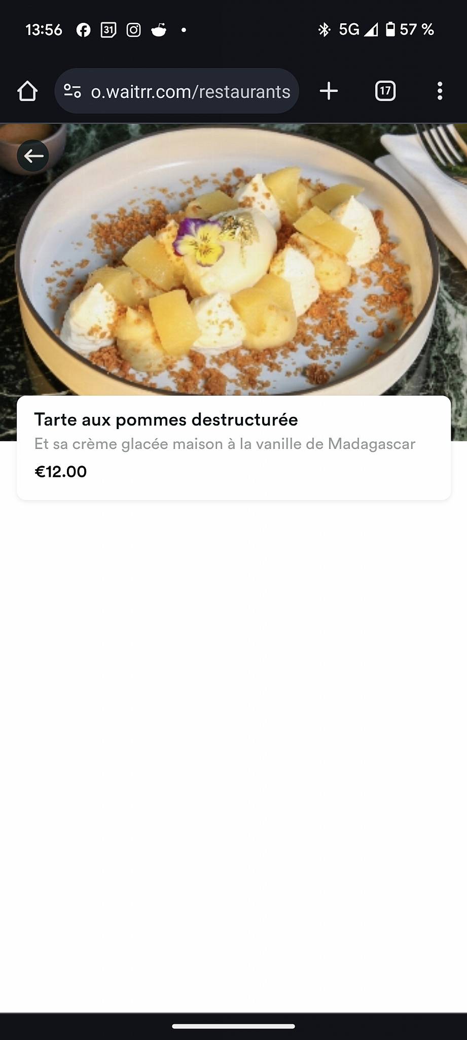 Menu de Le Doli